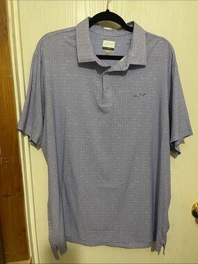 Greg Norman Collection Lavender Grid-Pattern Polo XL